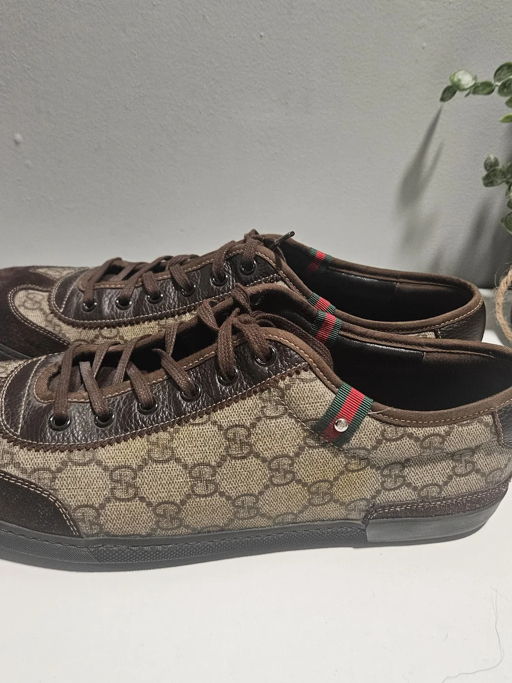 Gucci Brown Men's Lace-Up Casual Sneakers